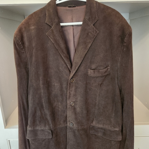 Zegna MEN'S LEATHER size 60 brown suede jkt..looks new - Picture 12 of 14